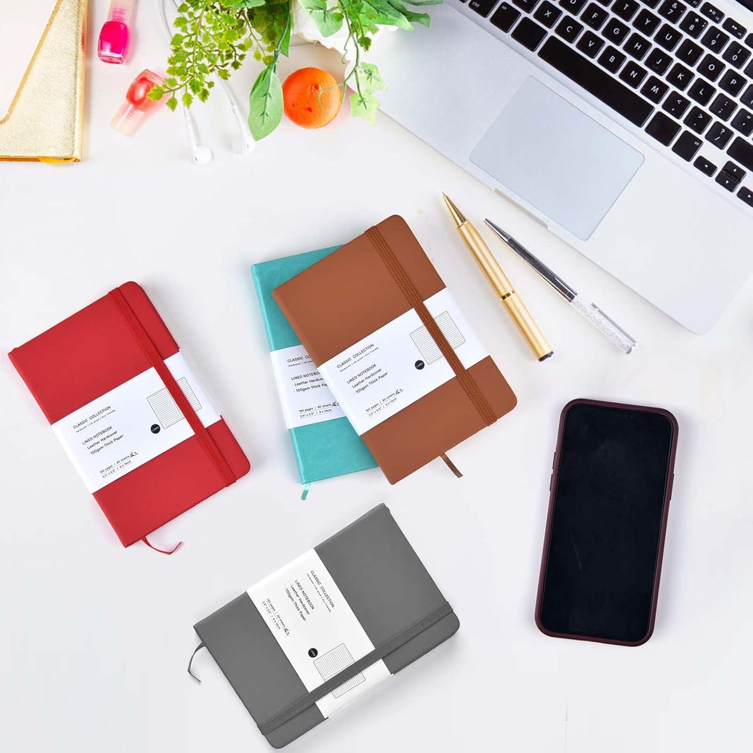 Coopay 12 Cuadernos de Bolsillo A6 Tapa Dura 160 Páginas