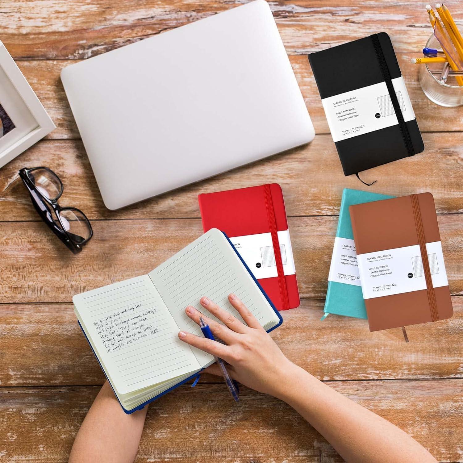 Coopay 12 Cuadernos de Bolsillo A6 Tapa Dura 160 Páginas