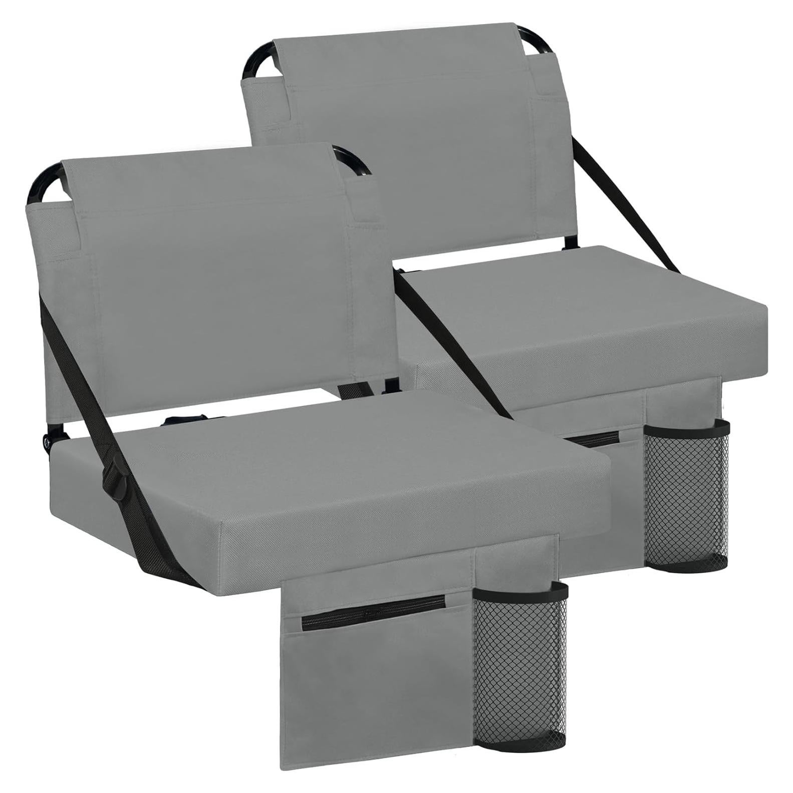 Asiento de Estadio Besunbar con Respaldo y Cojín - Gris