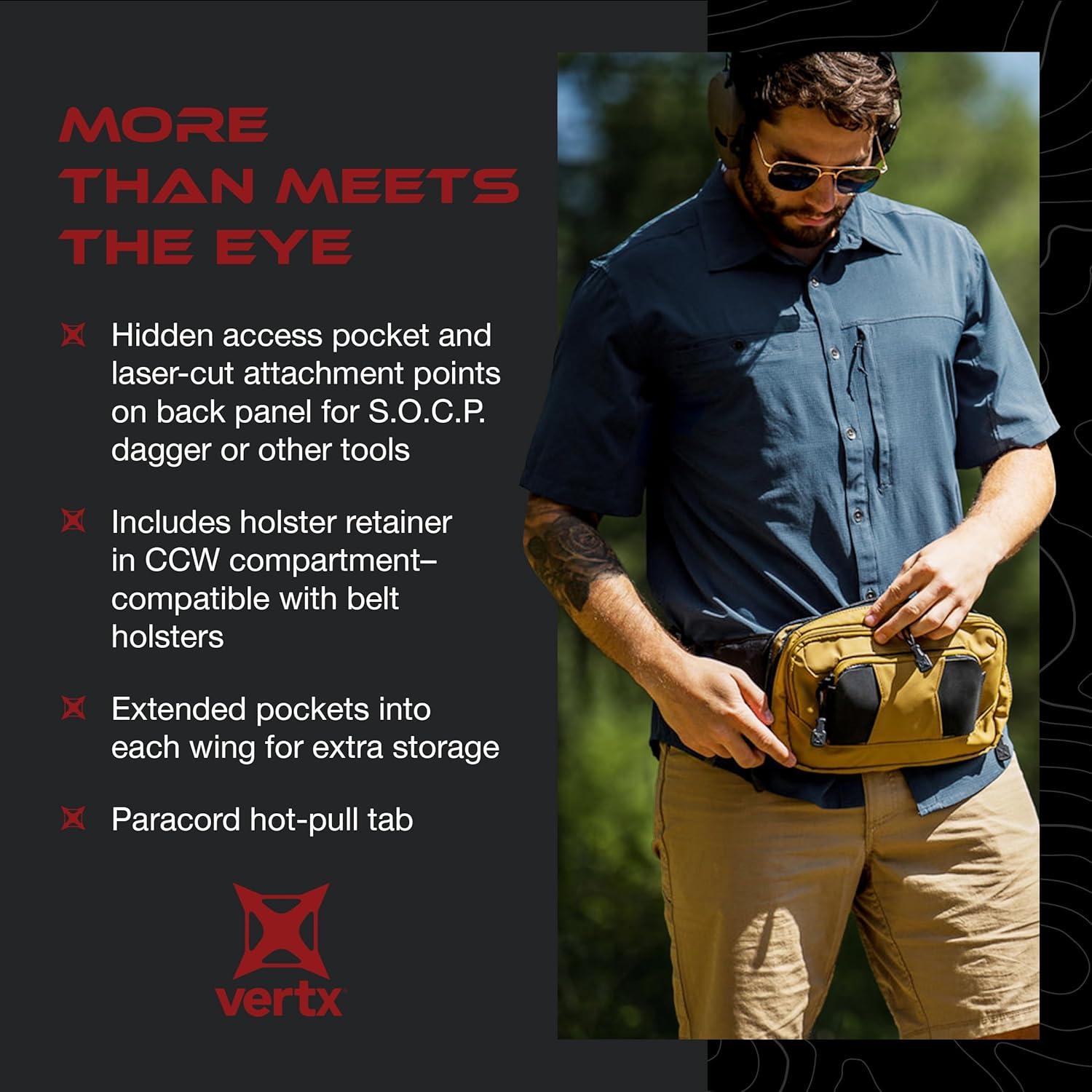 Mochila Táctica Vertx S.O.C.P. Unisex, Transporte Oculto, Negro