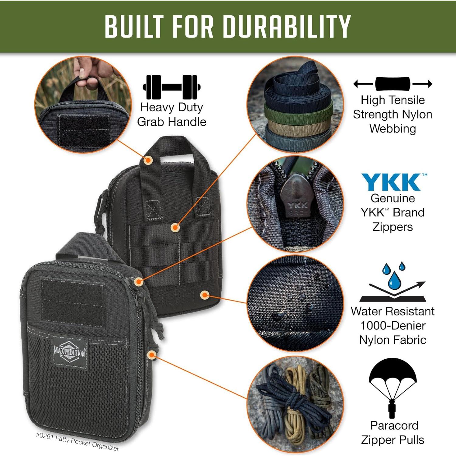 Organizador de bolsillo Maxpedition Fatty Negro 17 bolsillos