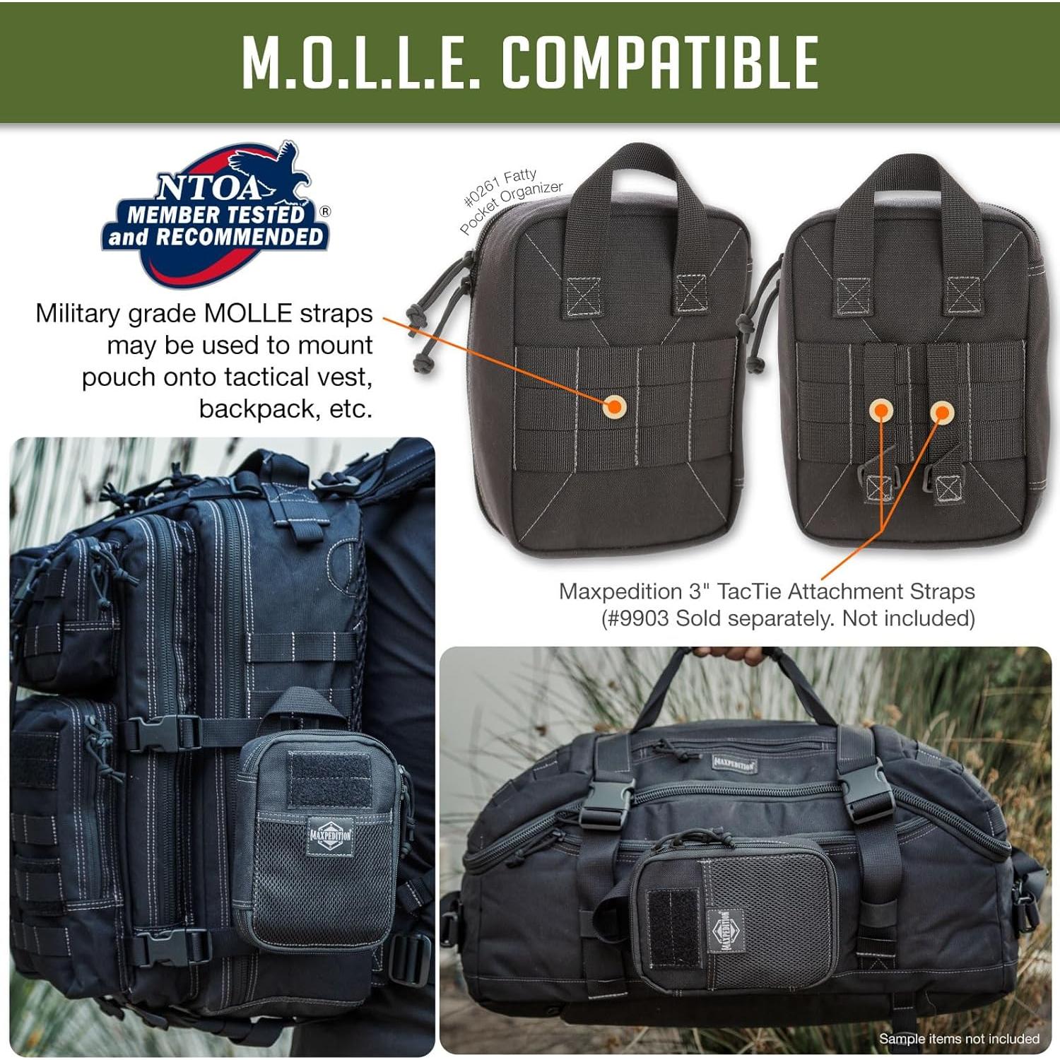 Organizador de bolsillo Maxpedition Fatty Negro 17 bolsillos