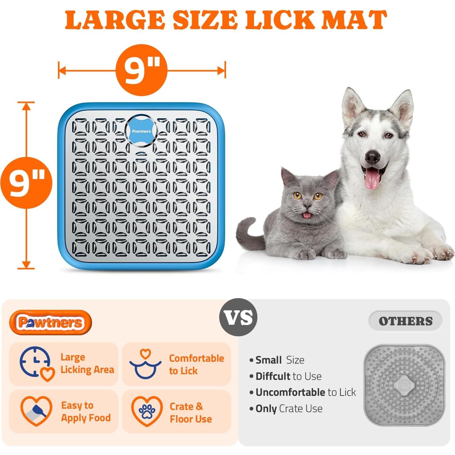 Alfombrilla Lick Pawtners para Perros Grandes - Paquete de 2 Azul