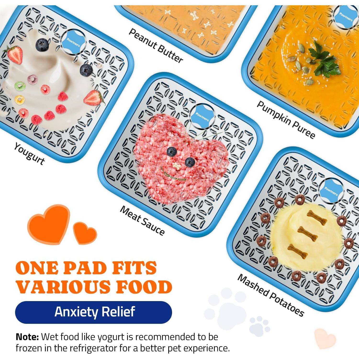 Alfombrilla Lick Pawtners para Perros Grandes - Paquete de 2 Azul