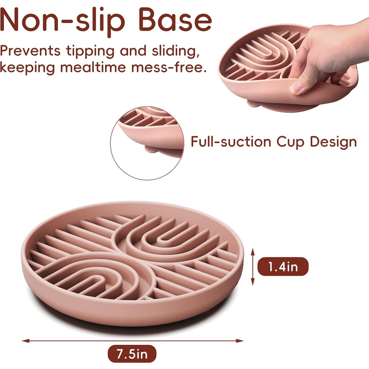 Cuenco de Alimentación Lenta AXEFUN Rosa 19.05 cm Antideslizante