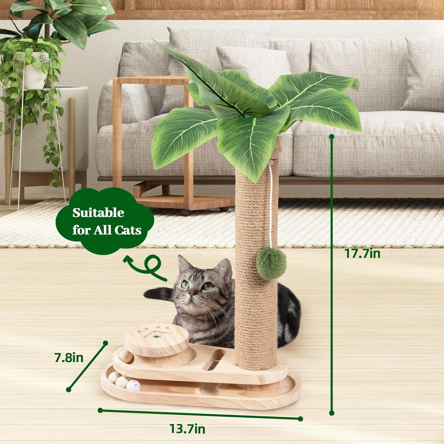 Poste Rascador para Gatos Meowoou 44.96 cm con Juguete Interactivo