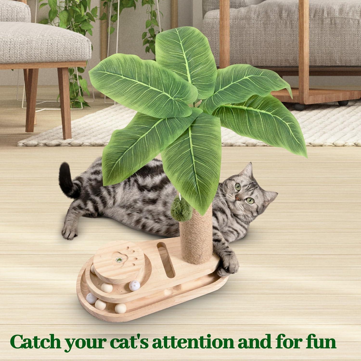 Poste Rascador para Gatos Meowoou 44.96 cm con Juguete Interactivo