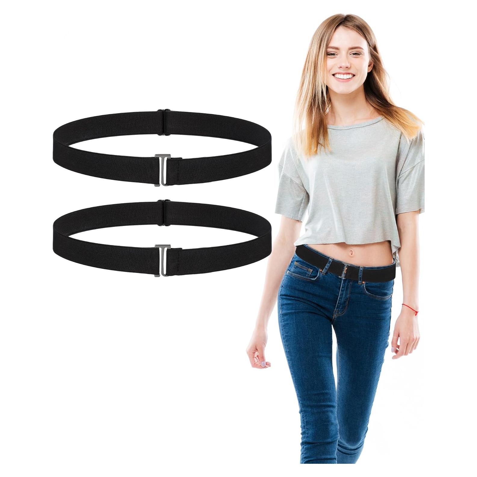 Cinturones Elásticos Invisibles SATINIOR 2 Piezas Negro