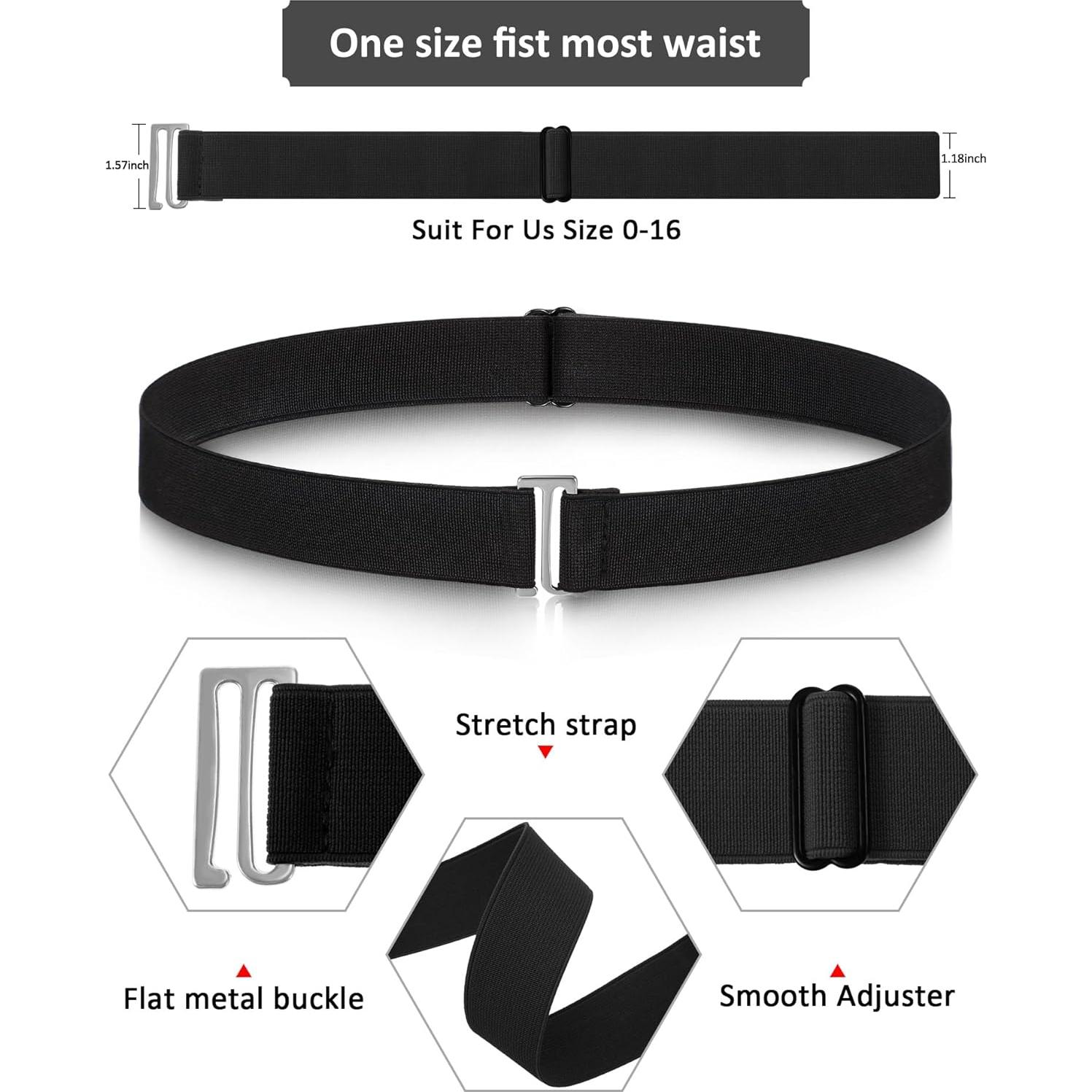 Cinturones Elásticos Invisibles SATINIOR 2 Piezas Negro