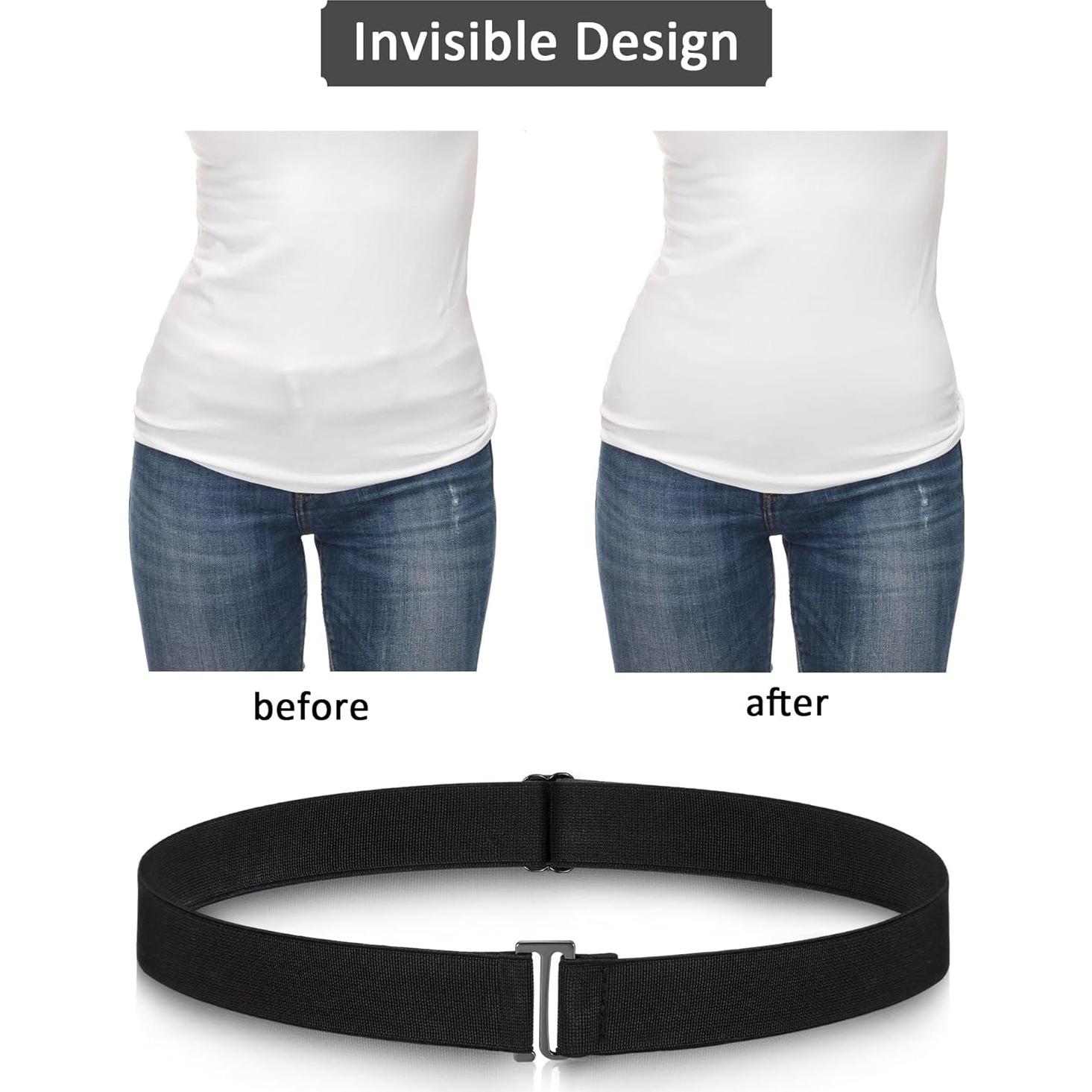 Cinturones Elásticos Invisibles SATINIOR 2 Piezas Negro