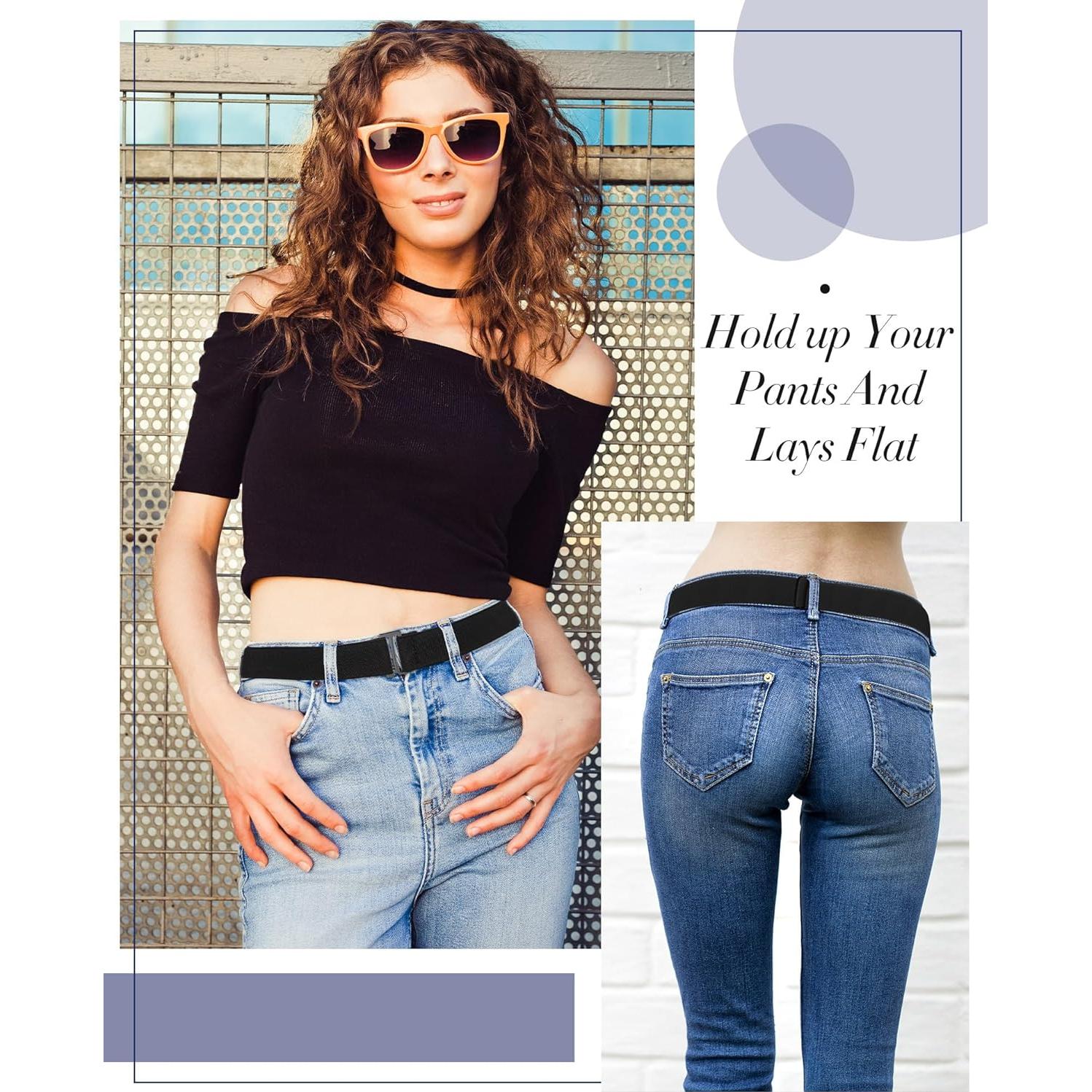 Cinturones Elásticos Invisibles SATINIOR 2 Piezas Negro