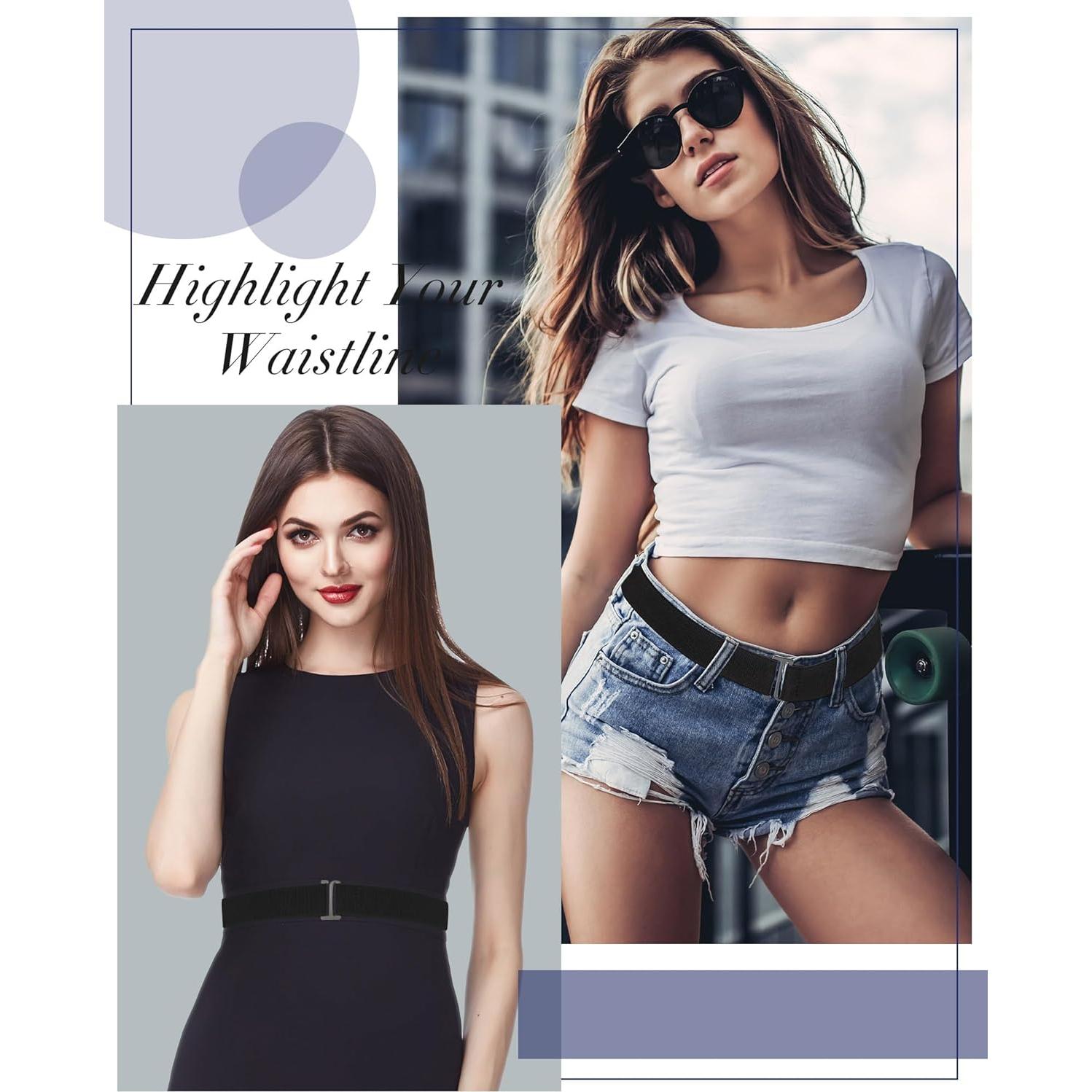 Cinturones Elásticos Invisibles SATINIOR 2 Piezas Negro