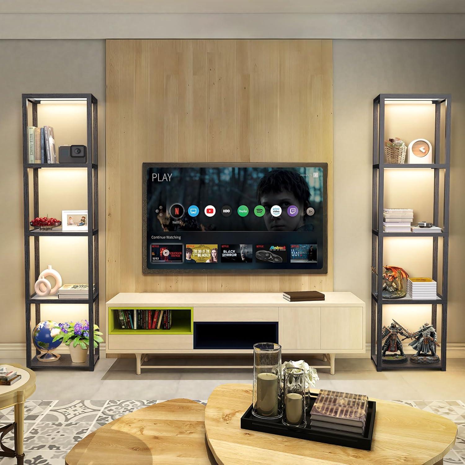 Estante de Exhibición de Vidrio OUTON 170cm con Lámpara LED