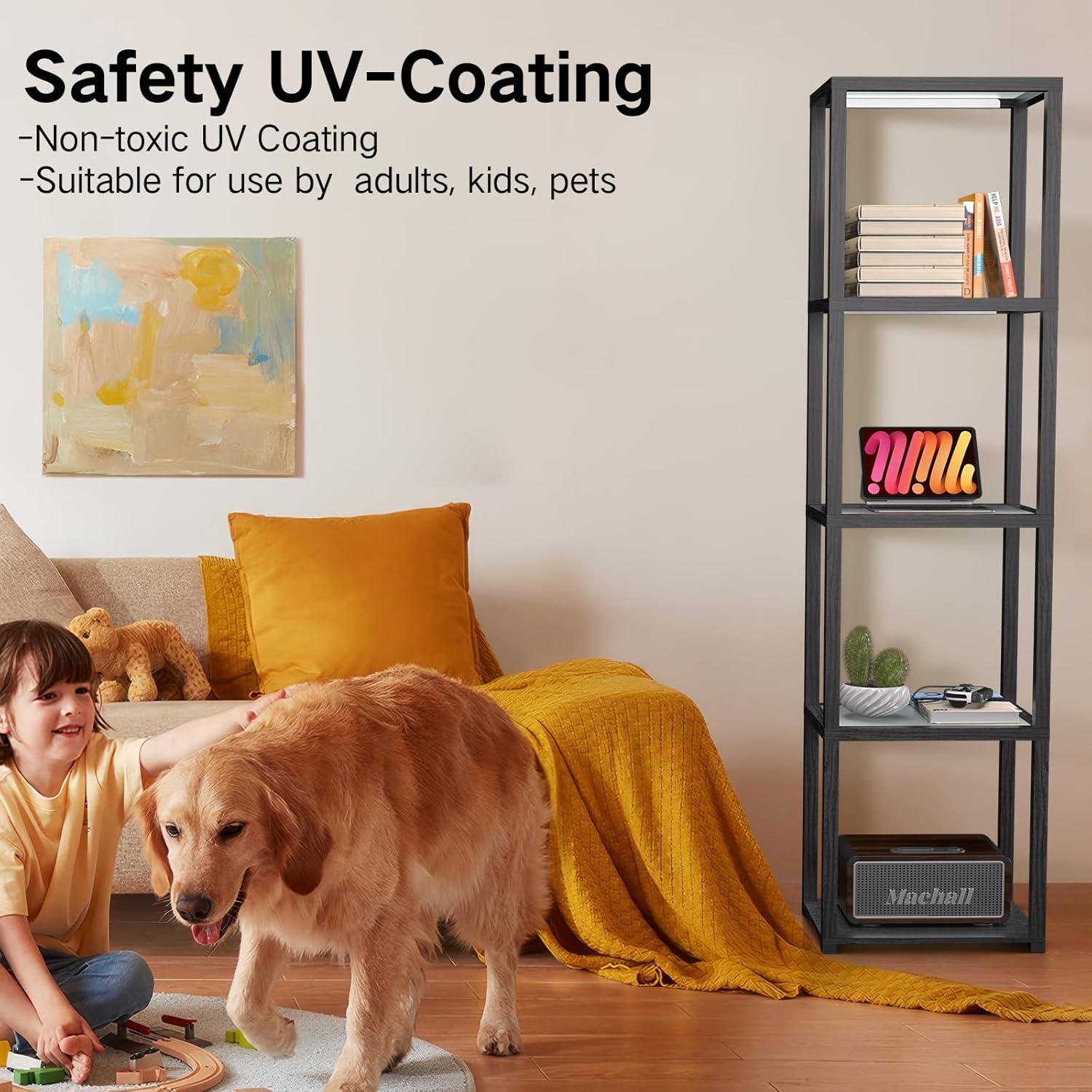 Estante de Exhibición de Vidrio OUTON 170cm con Lámpara LED