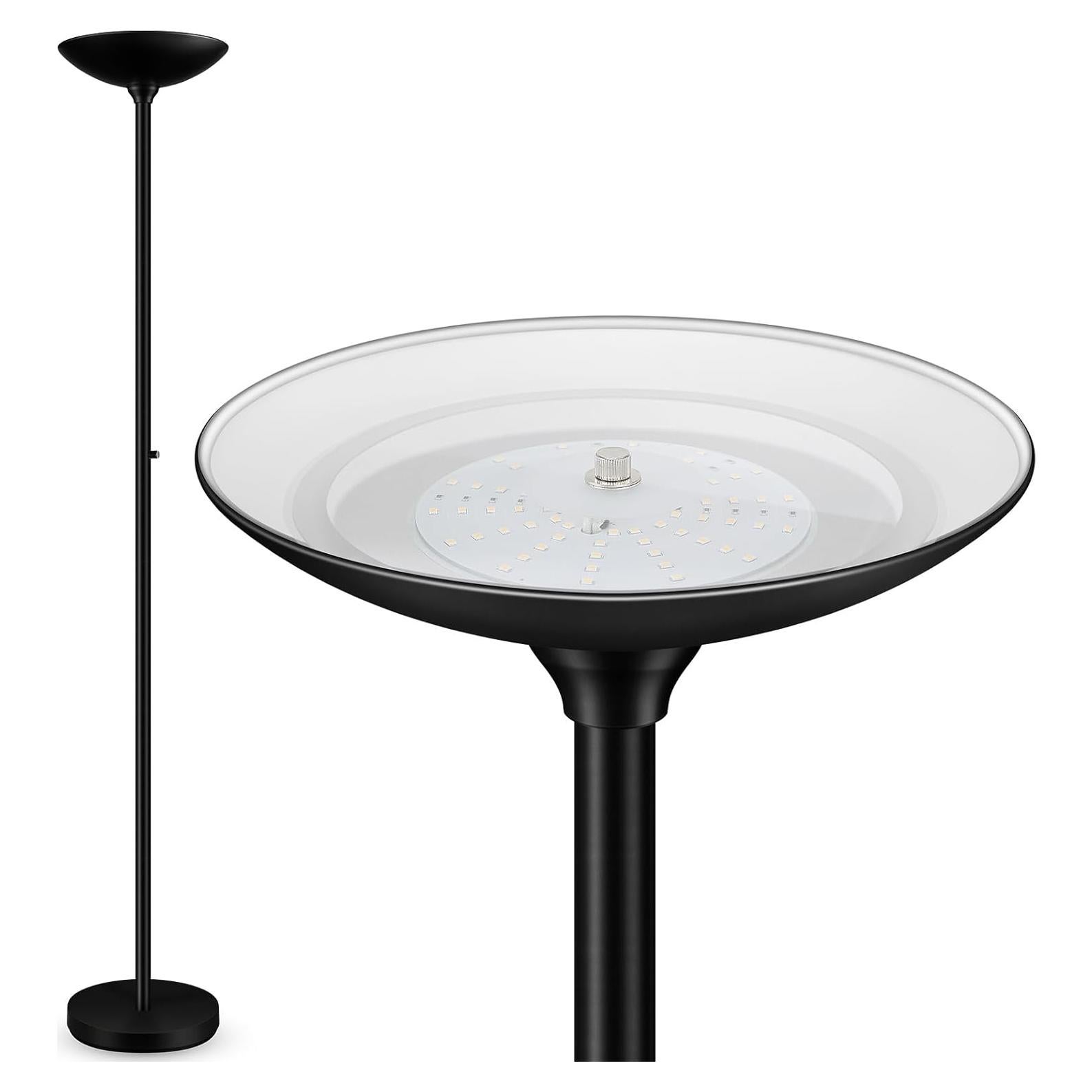 Lámpara de Pie LED Regulable AUQUEE 30W 3600LM 180cm Negro