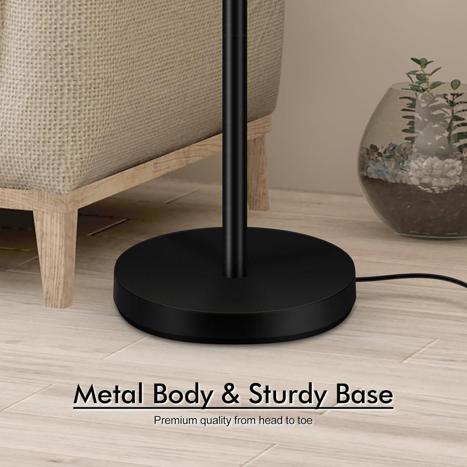 Lámpara de Pie LED Regulable AUQUEE 30W 3600LM 180cm Negro