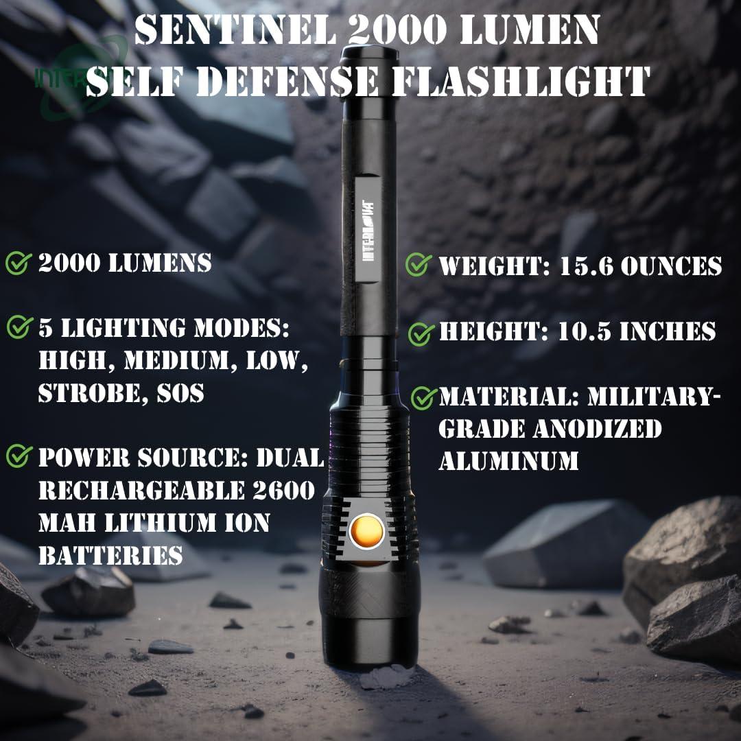 Linterna Recargable INTERNOVA® Sentinel 2000 Lúmenes 26.67 cm
