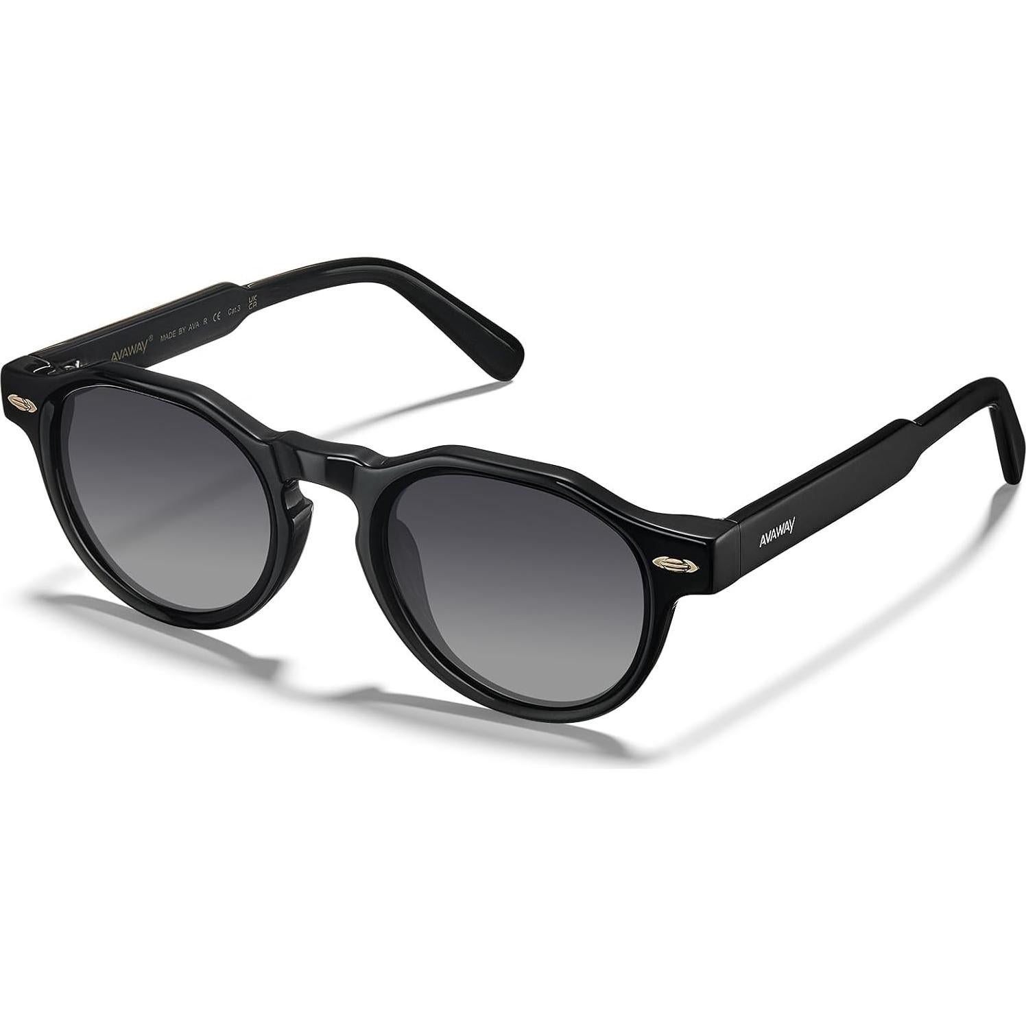 Gafas de sol redondas AVAWAY polarizadas UV protección hombres