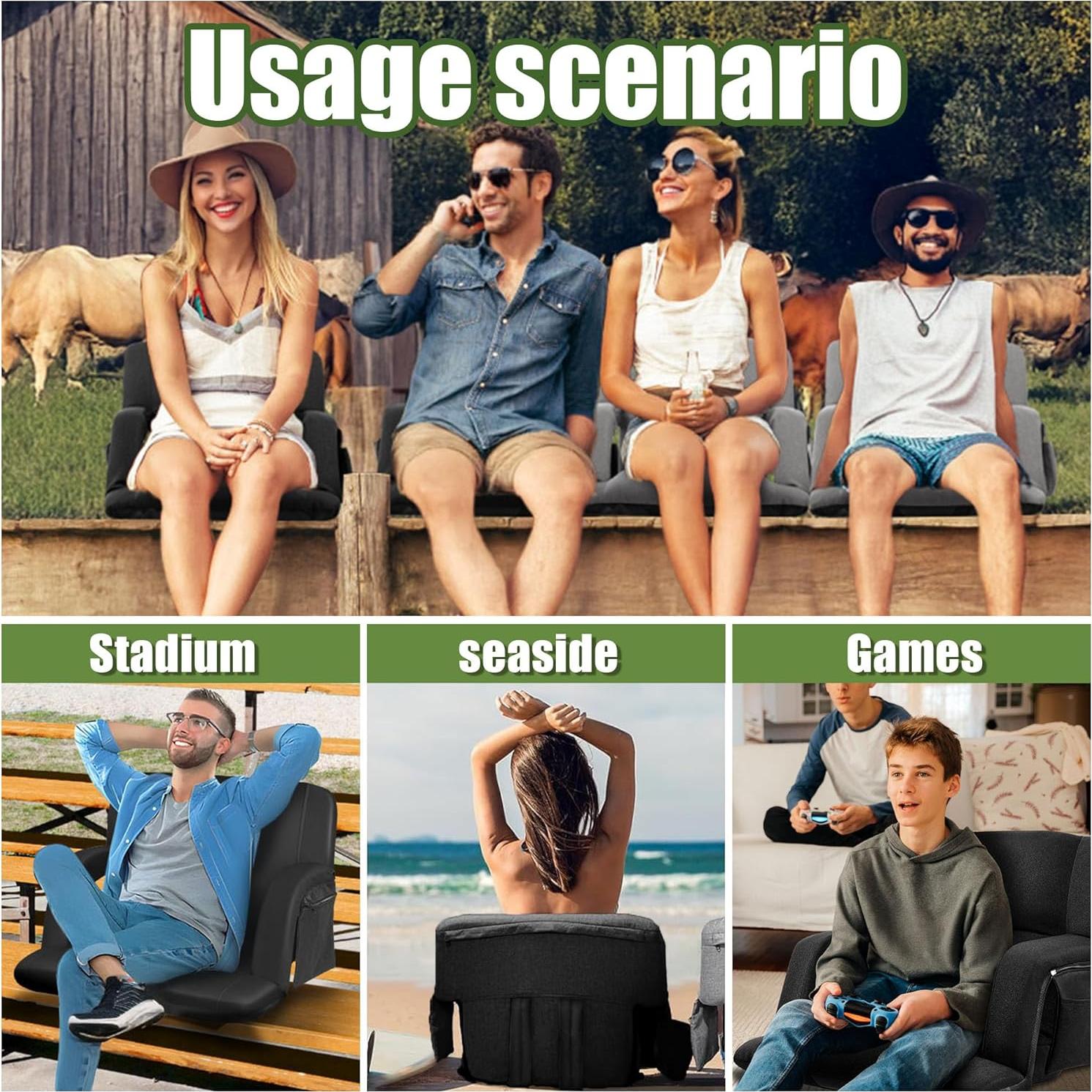 Sillas de Gradas Plegables CJdropshipping Anchas 66cm Gris