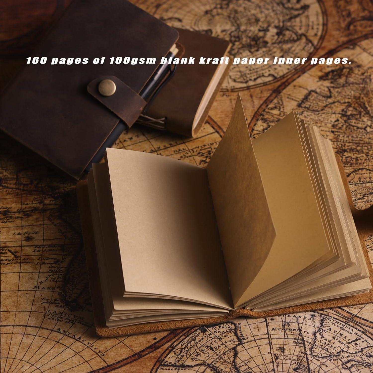 Cuaderno de cuero Fishknow 12.7x8.9 cm con bolígrafo