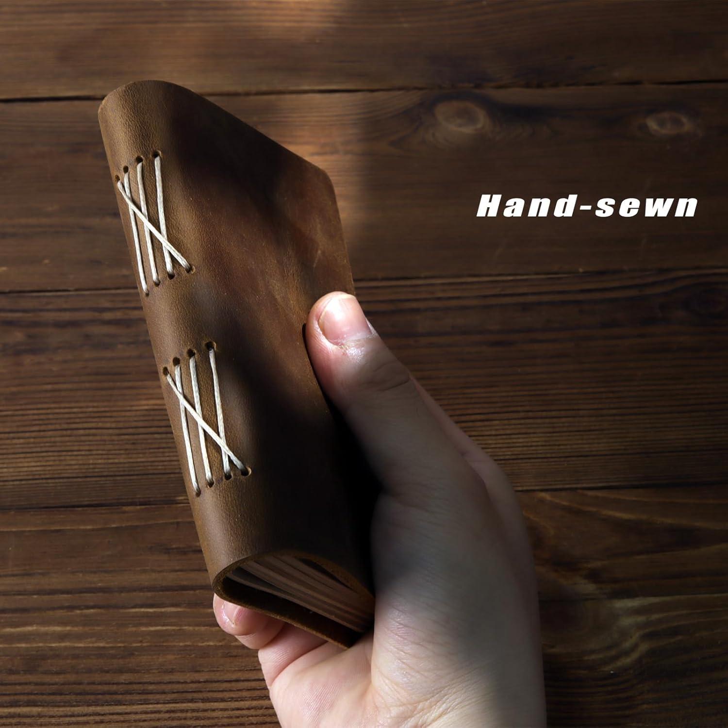 Cuaderno de cuero Fishknow 12.7x8.9 cm con bolígrafo