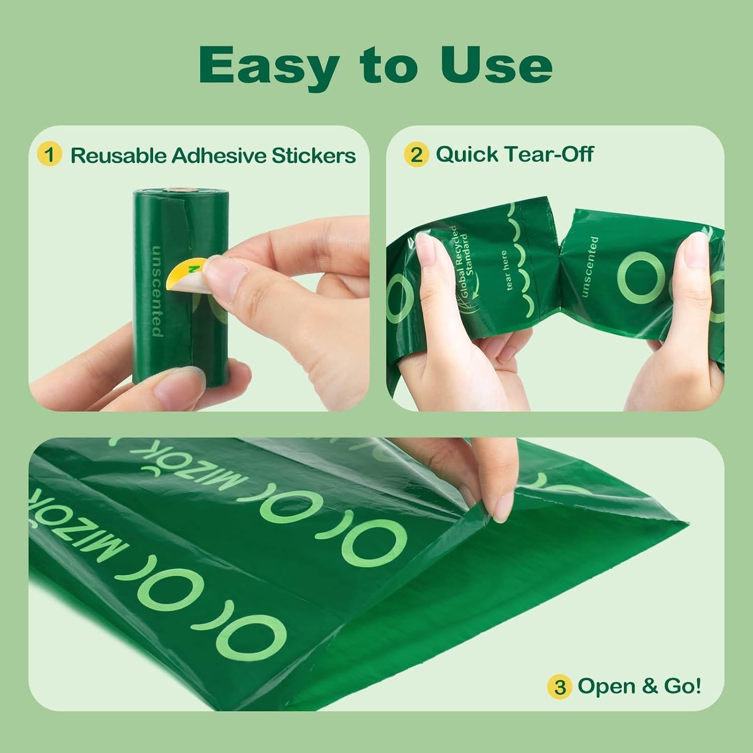 Bolsas de Desechos para Perros MIZOK, 270 Unidades, Recicladas