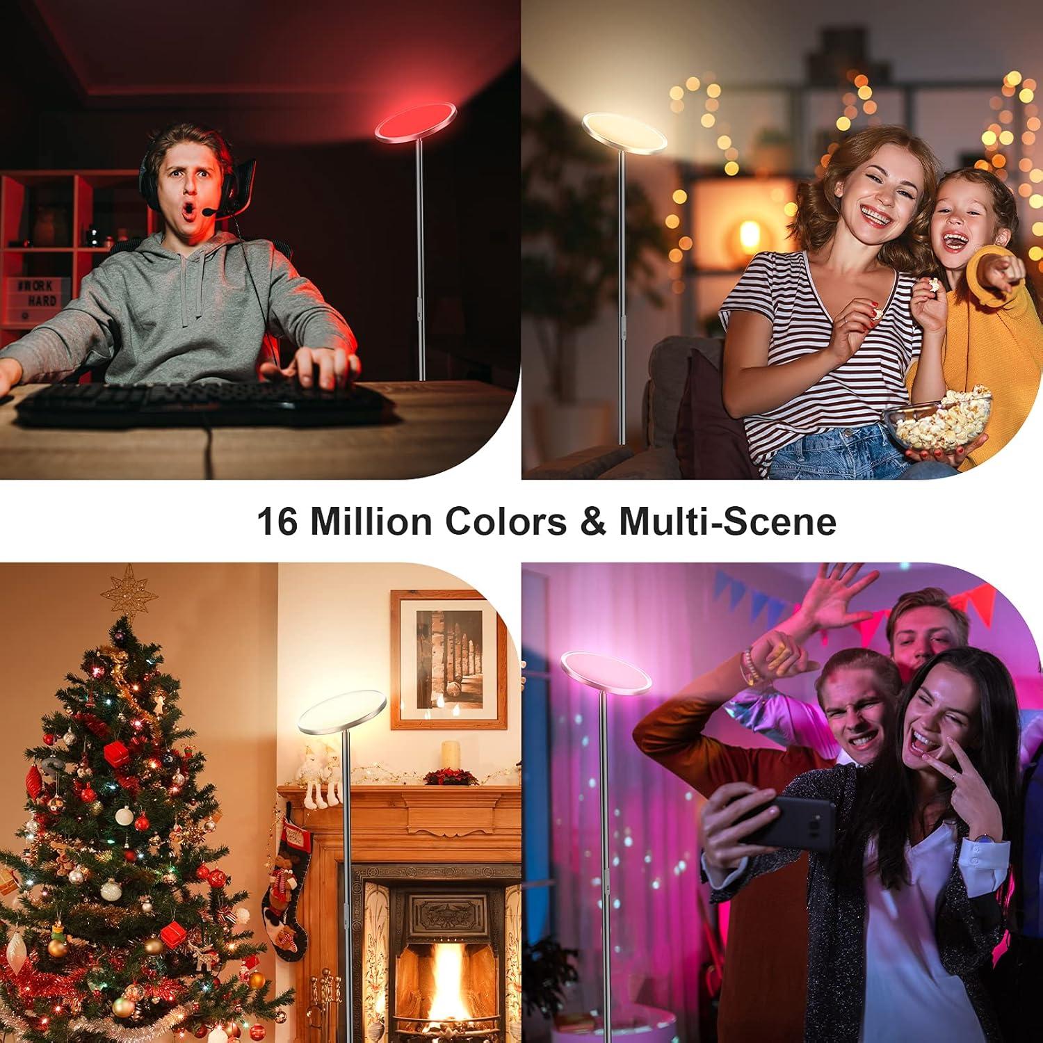 Lámpara de Pie LED LEPOWER 2200LM, Control Táctil y Voz