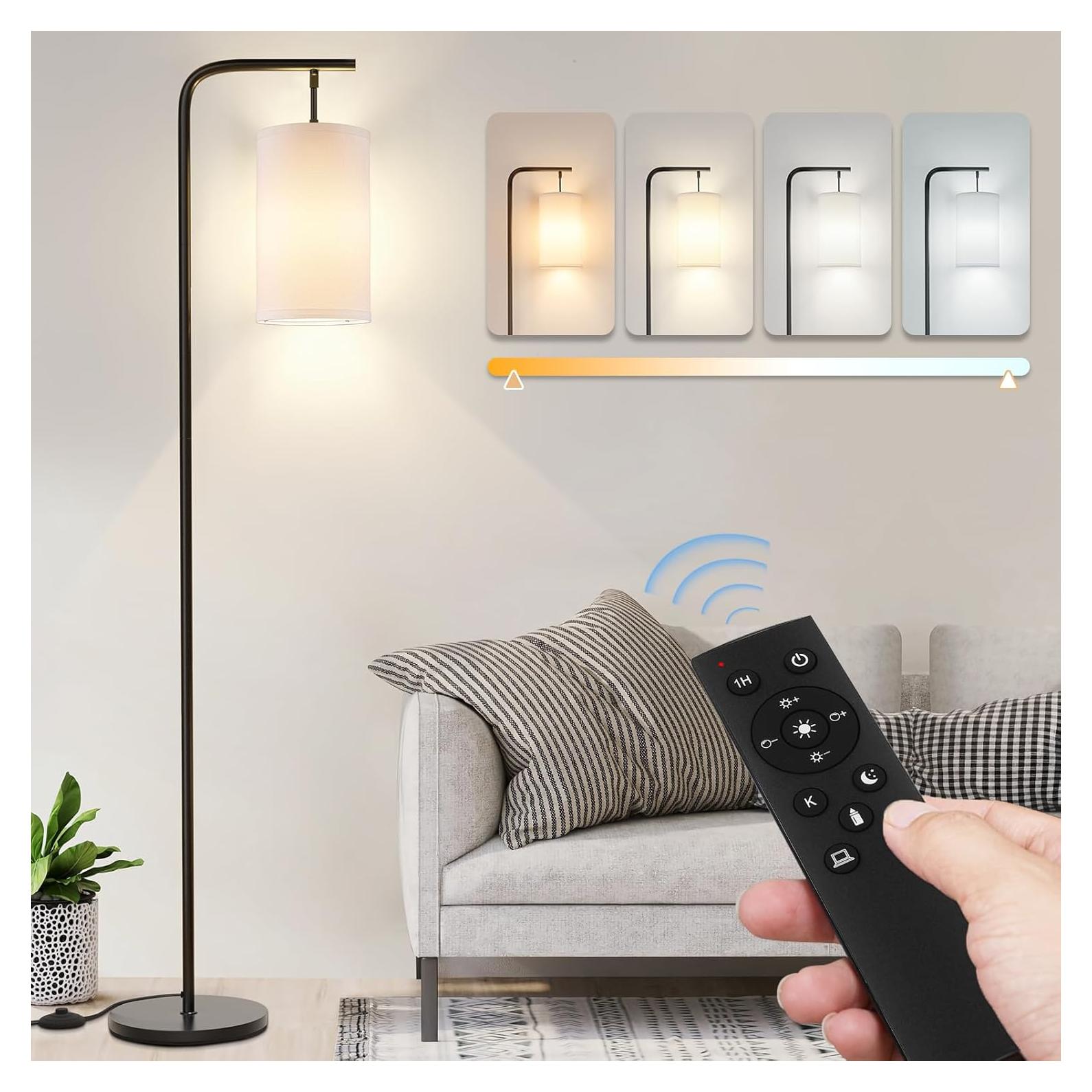 Lámpara de Pie LED Coucrek 158cm Control Remoto 9W Negra