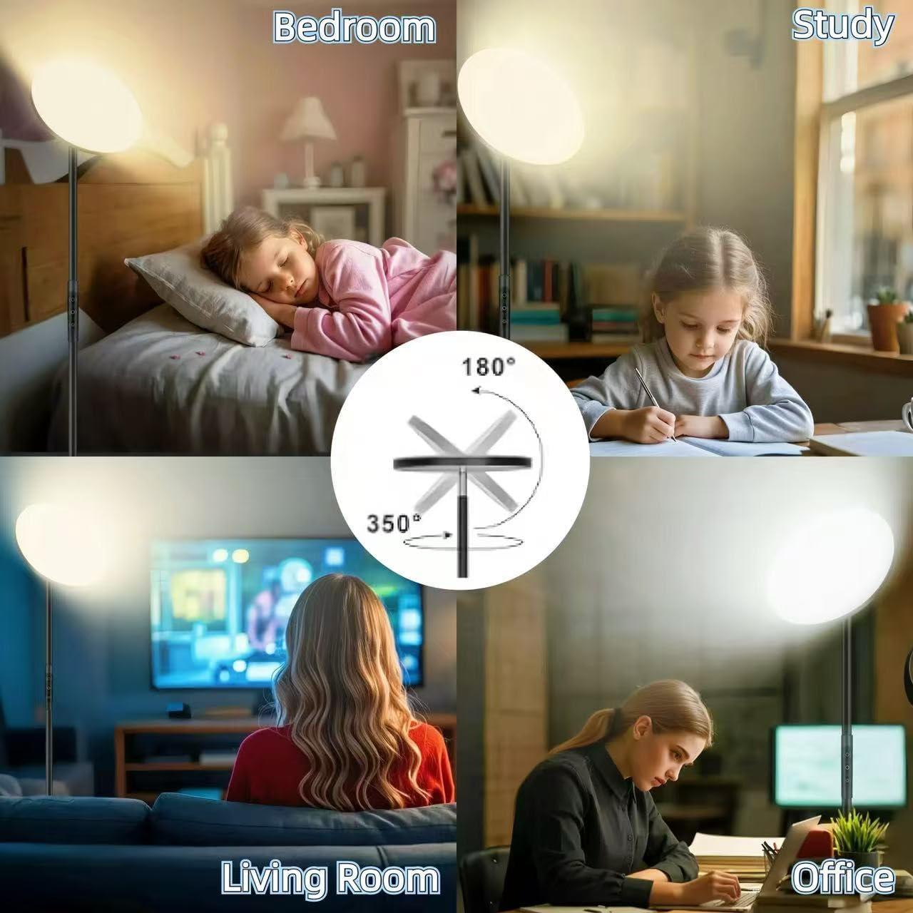 Lámpara de Pie LED Lilaiaro 36W 3600LM Control Remoto Negra