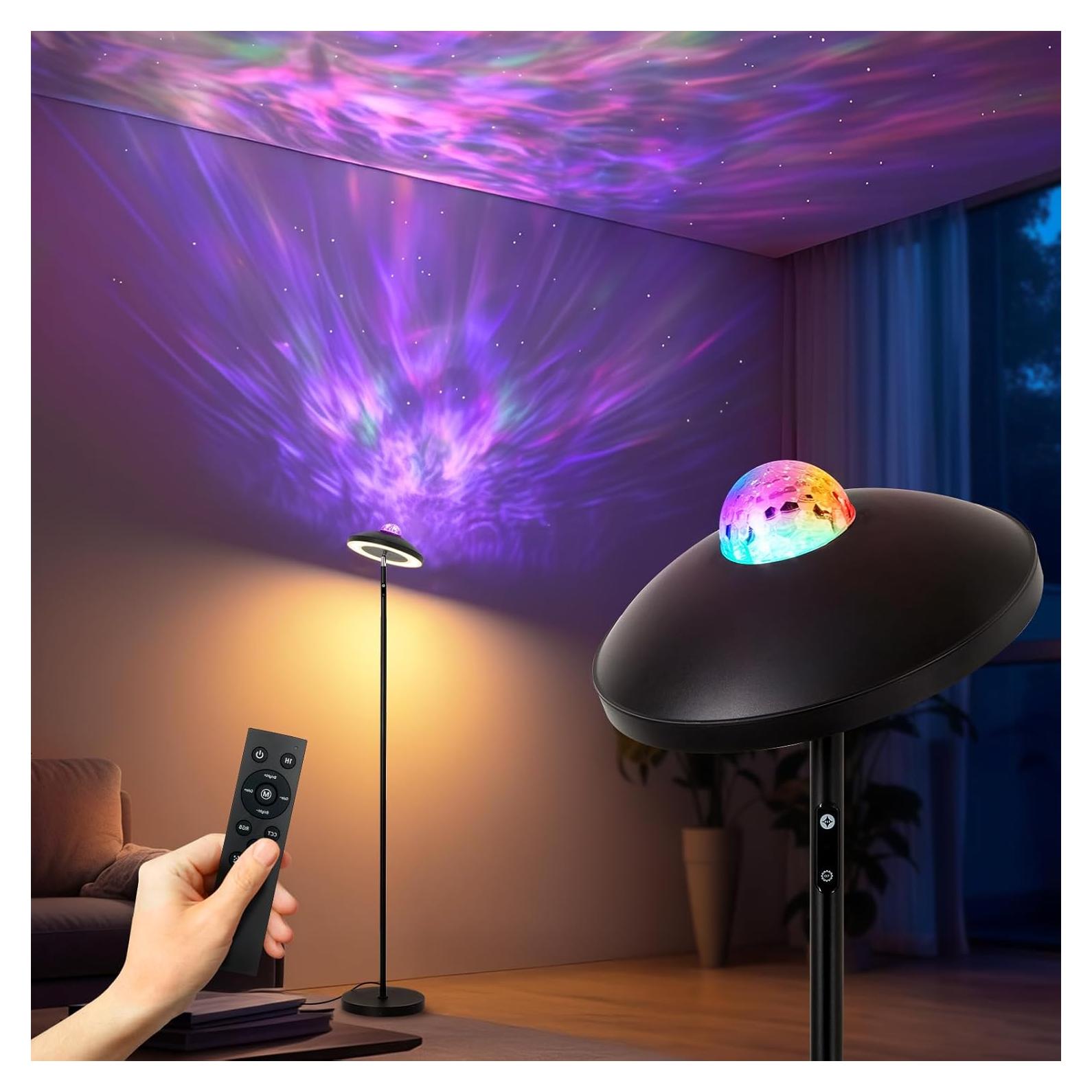 Lámpara de Pie LED Dinoho 175 cm Proyector Estrellas RGB