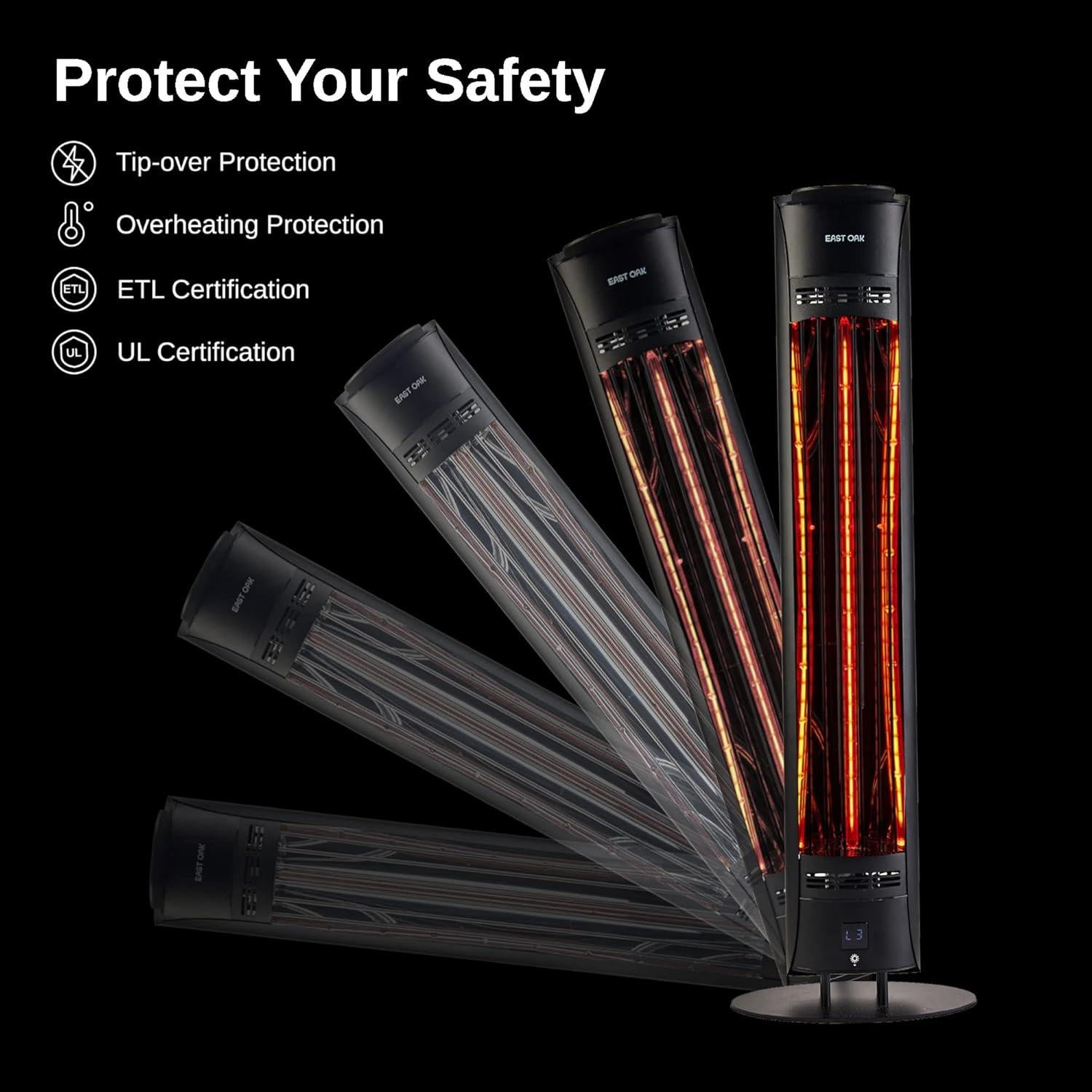 Calentador Infrarrojo Eléctrico EAST OAK 1500W IP65 Portátil