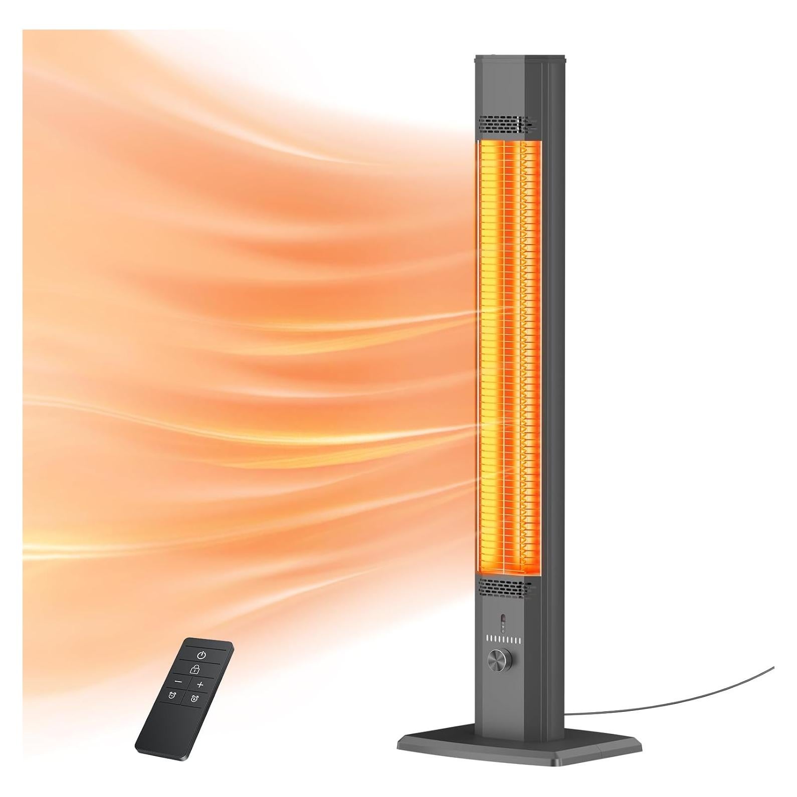 Calentador de Patio Eléctrico BIESQYA 1500W 9 Niveles Negro