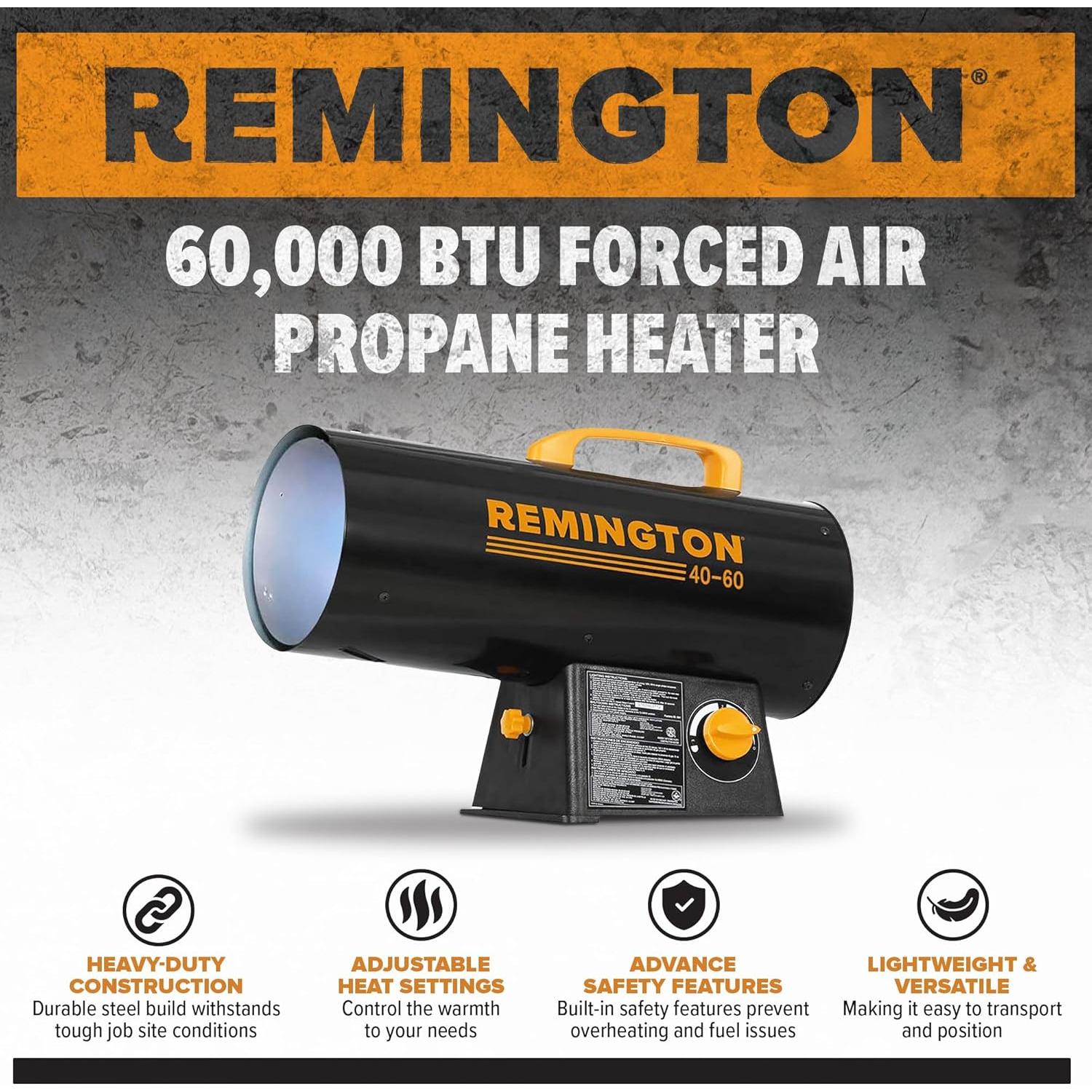 Calentador de Aire Forzado Remington 60,000 BTU Gas Propano