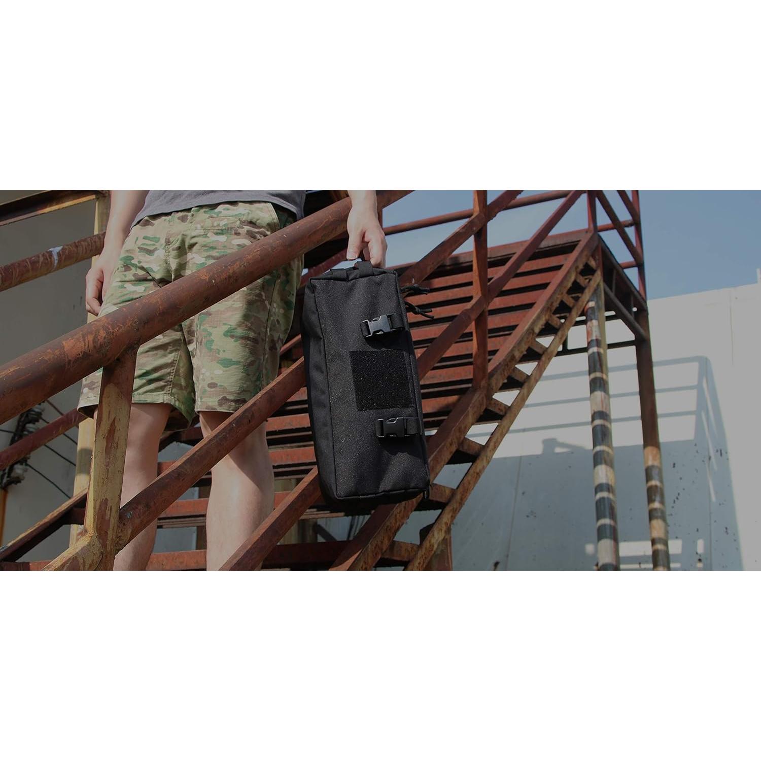 Bolsa Táctica Multiusos AMYIPO Negra 2 PCS 35.56x10.16x15.24 cm