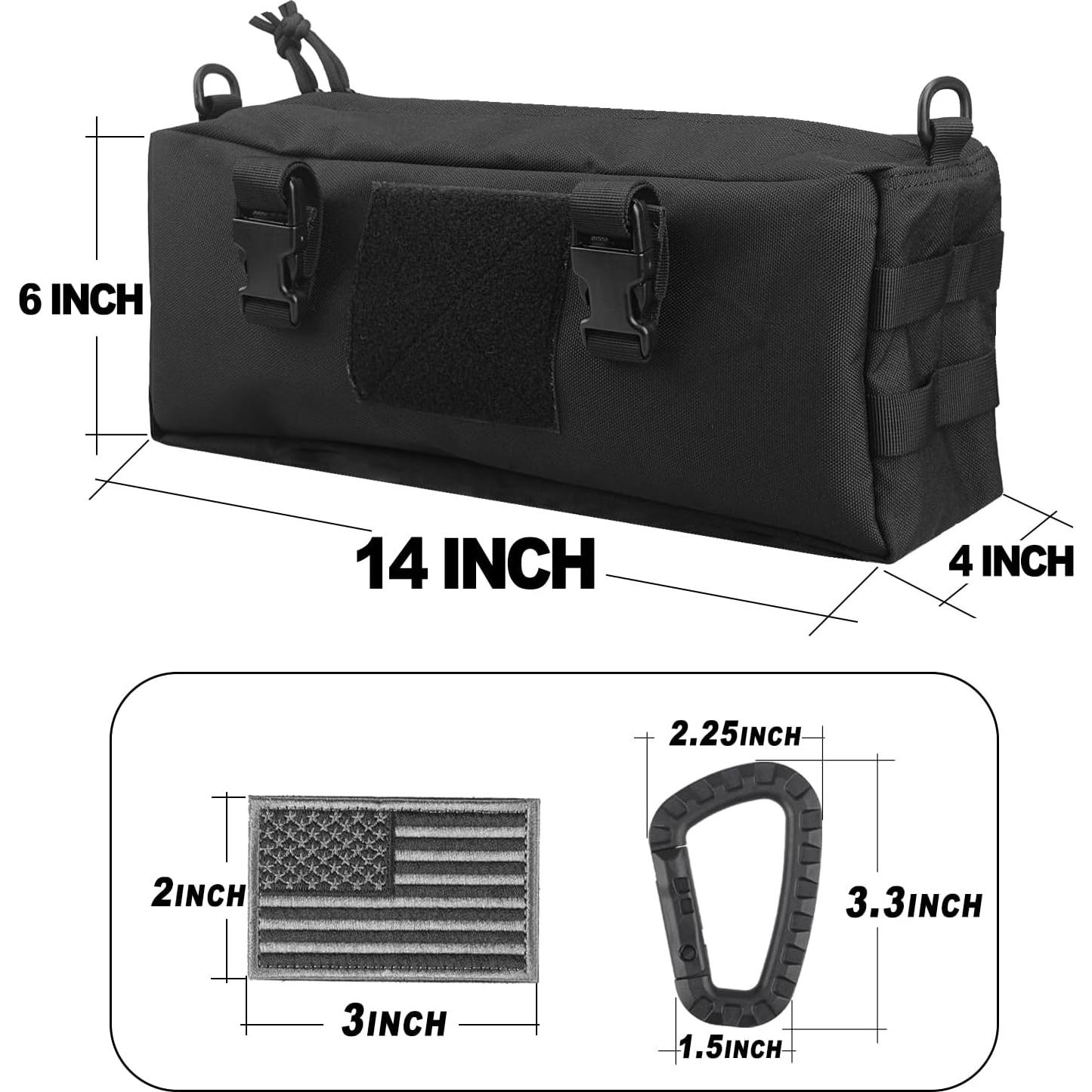 Bolsa Táctica Multiusos AMYIPO Negra 2 PCS 35.56x10.16x15.24 cm