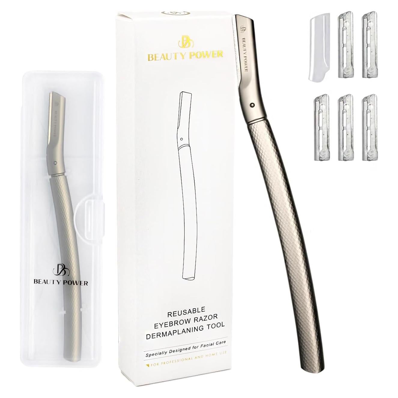 Rasuradora de Cejas Beauty Power con 6 Cuchillas - Plata