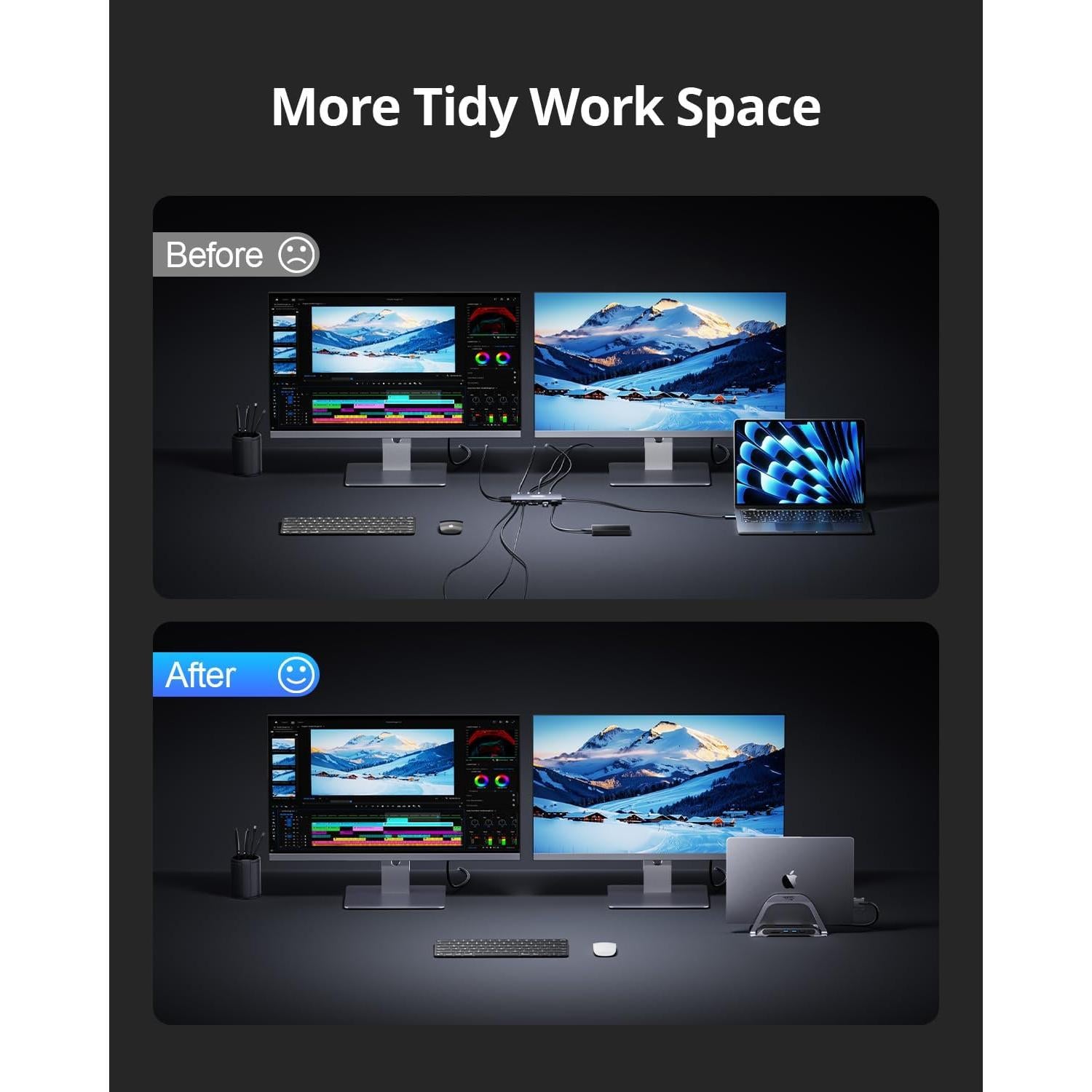 Estación de Acoplamiento USB C 4URPC Doble Monitor 4K 100W