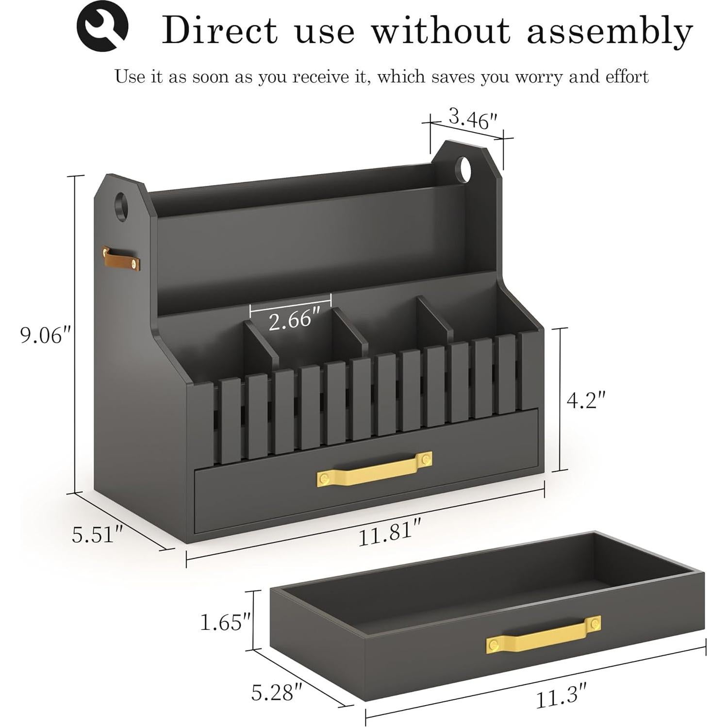 Organizador de Correo de Bambú Wisuce Essentials Negro 1 Cuenta