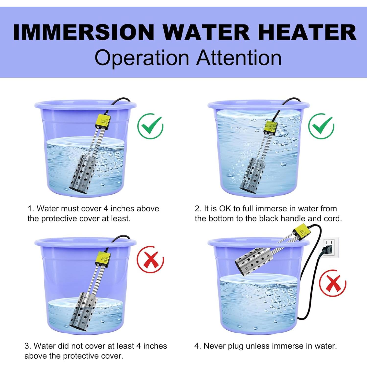 Calentador de Inmersión GESAIL 1000W Acero Inoxidable 19L