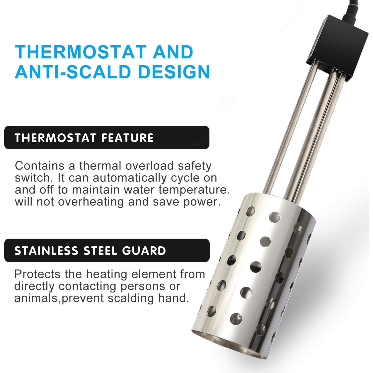 Calentador de Inmersión GESAIL 1000W Acero Inoxidable 19L