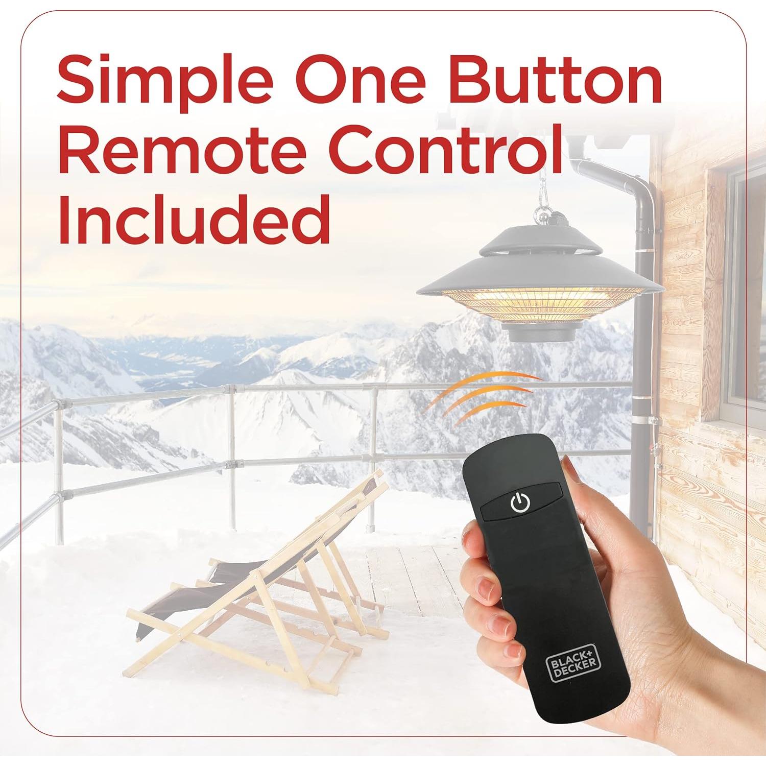 Calentador Eléctrico de Patio BLACK+DECKER 1500W Montaje Techo