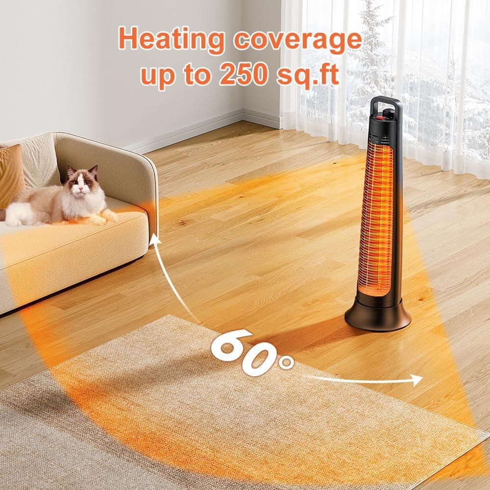 Calentador Eléctrico Portátil FLOWBREEZE 1200W Oscilante 60°