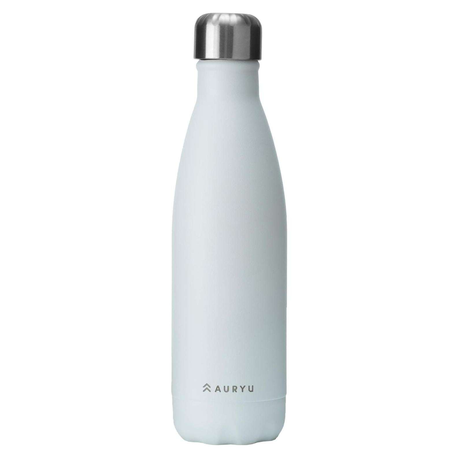 Botella de Agua Auryu 500ml Acero Inoxidable Aislada Blanca