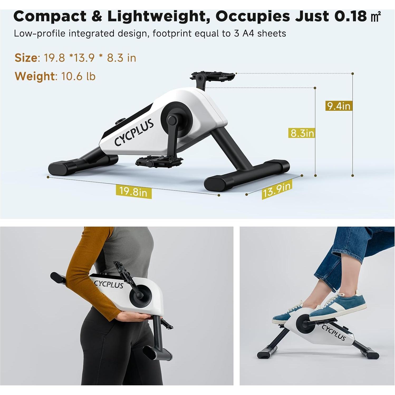 Mini Ejercitador de Pedales CYCPLUS DC1 160W Magnético