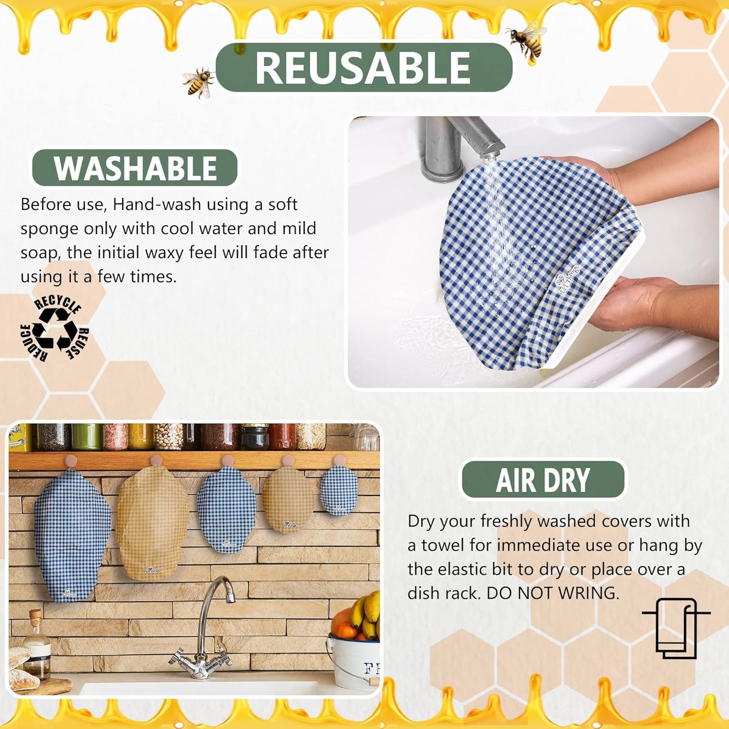 Cubiertas Reutilizables de Cera de Abeja Li'l Things - 5 Tamaños