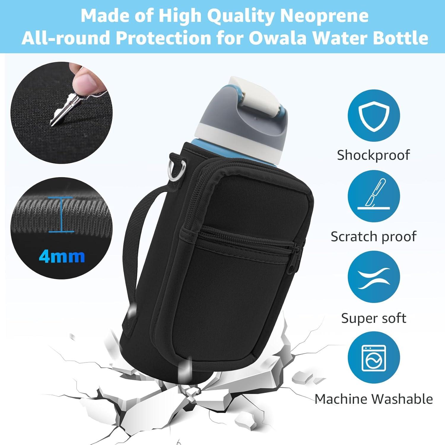 Funda de Neopreno para Botella Owala 32oz con Correa Negra