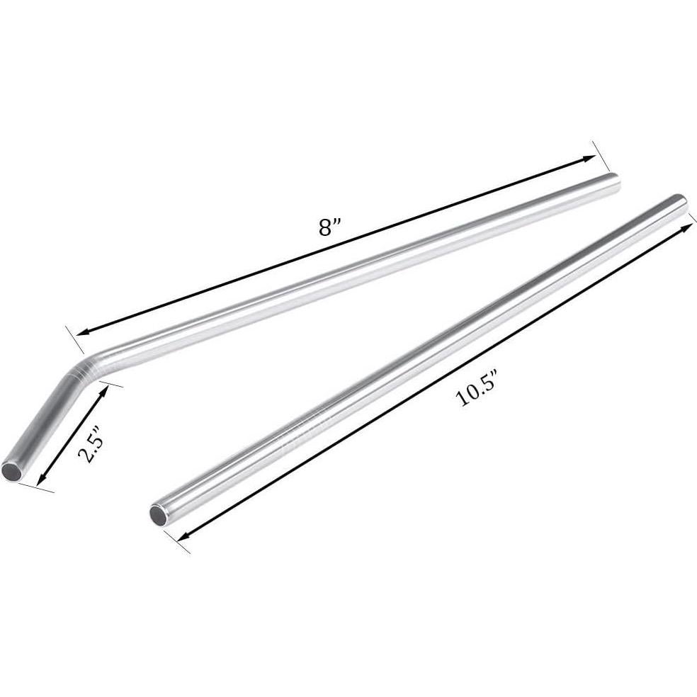 Juego de Popotes de Acero Inoxidable Kichwit 26.67 cm - 8 Unidades