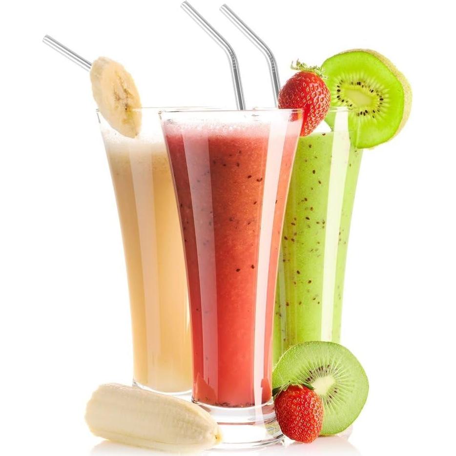 Juego de Popotes de Acero Inoxidable Kichwit 26.67 cm - 8 Unidades