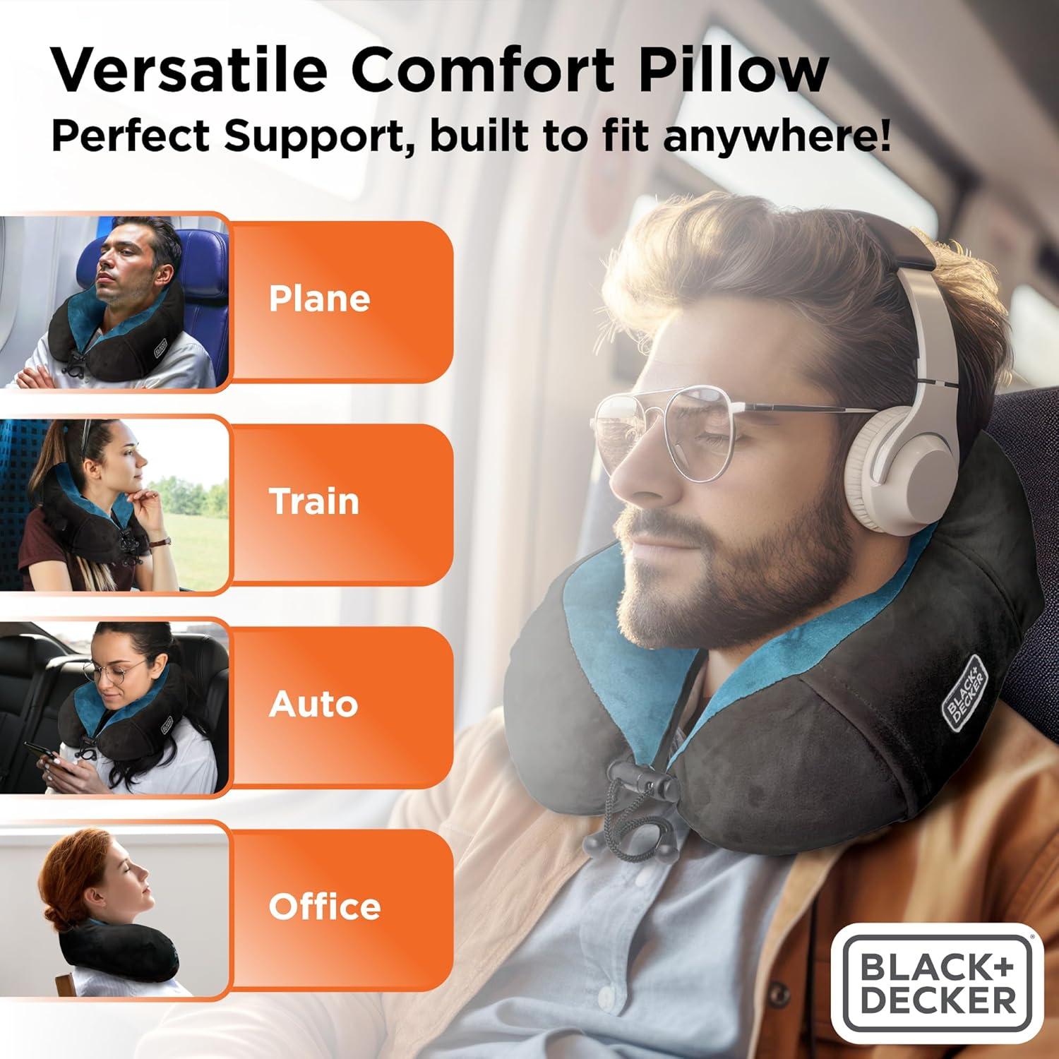 Almohada de Espuma Viscoelástica BLACK+DECKER con Bolsillo
