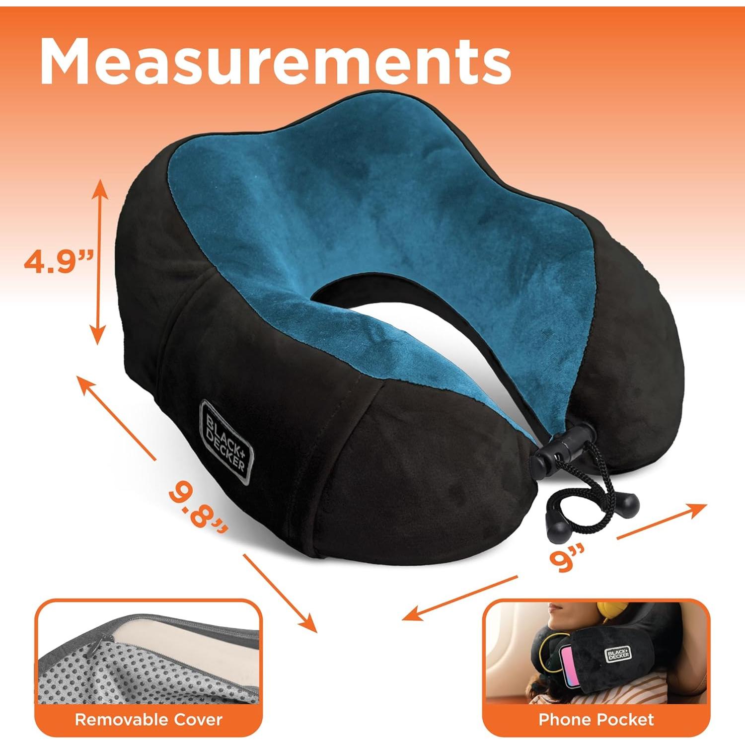 Almohada de Espuma Viscoelástica BLACK+DECKER con Bolsillo
